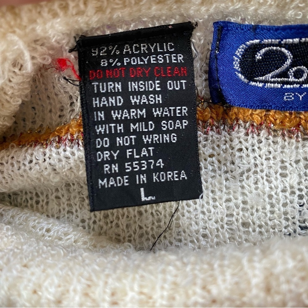 Vintage 20 Ans Knits By Mariea Kim Striped Floral Sweater - Picture 3 of 7
